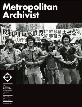 The Archivists Round Table of Metropolitan New York, Inc. Volume 20, No. 2 Summer 2014