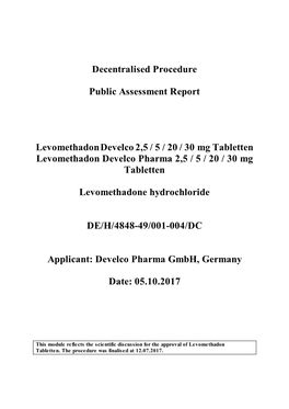 Decentralised Procedure Public Assessment Report Levomethadon