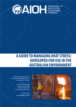 A Guide to Managing Heat Stress: Developed for Use in the Australian Environment