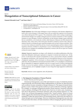 Deregulation of Transcriptional Enhancers in Cancer