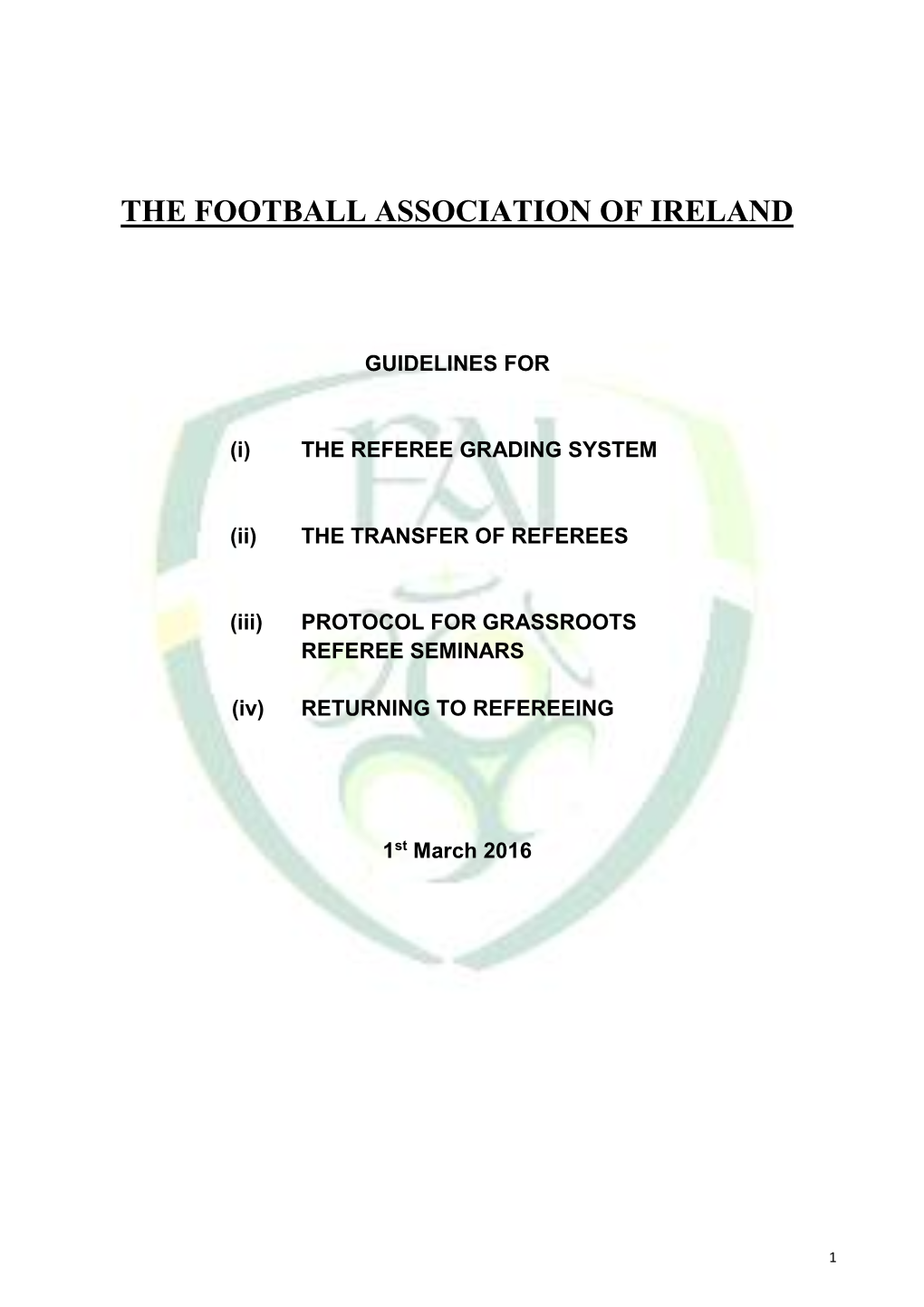 FAI Referee Guidelines