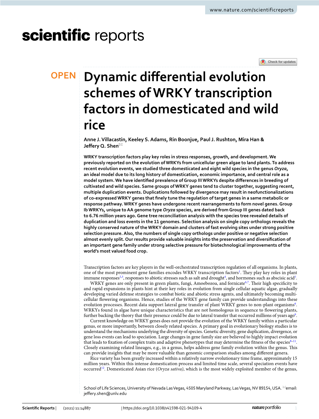 Dynamic Differential Evolution Schemes of WRKY Transcription