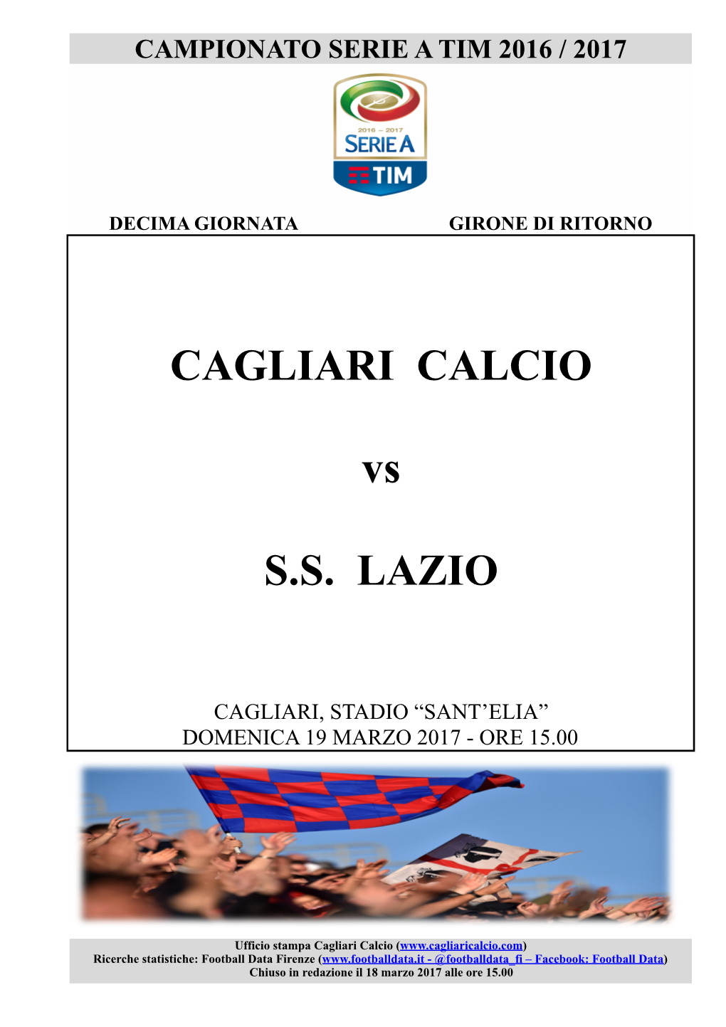Tutto Su Cagliari-Lazio