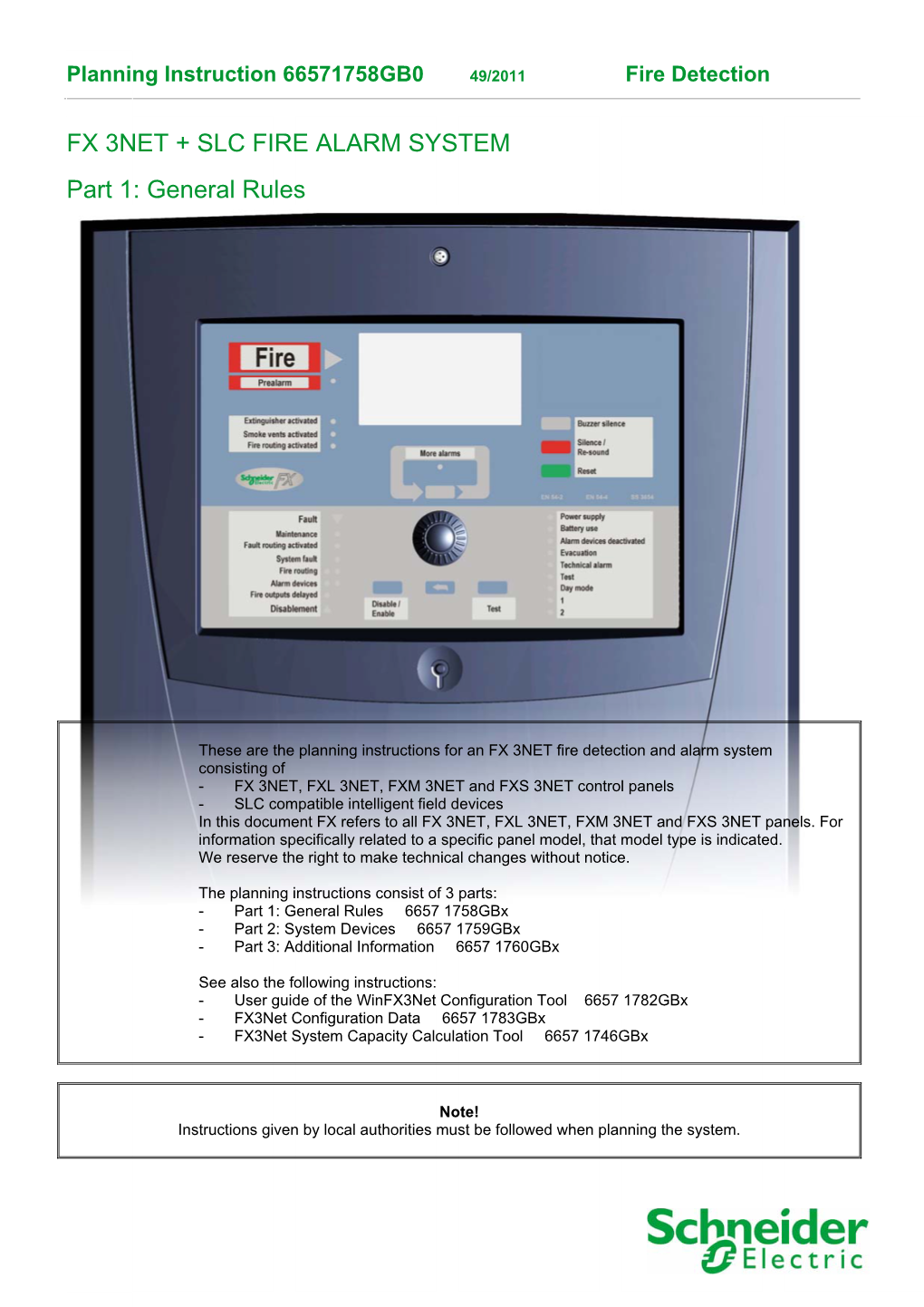 FX 3NET + SLC FIRE ALARM SYSTEM Part 1: General Rules