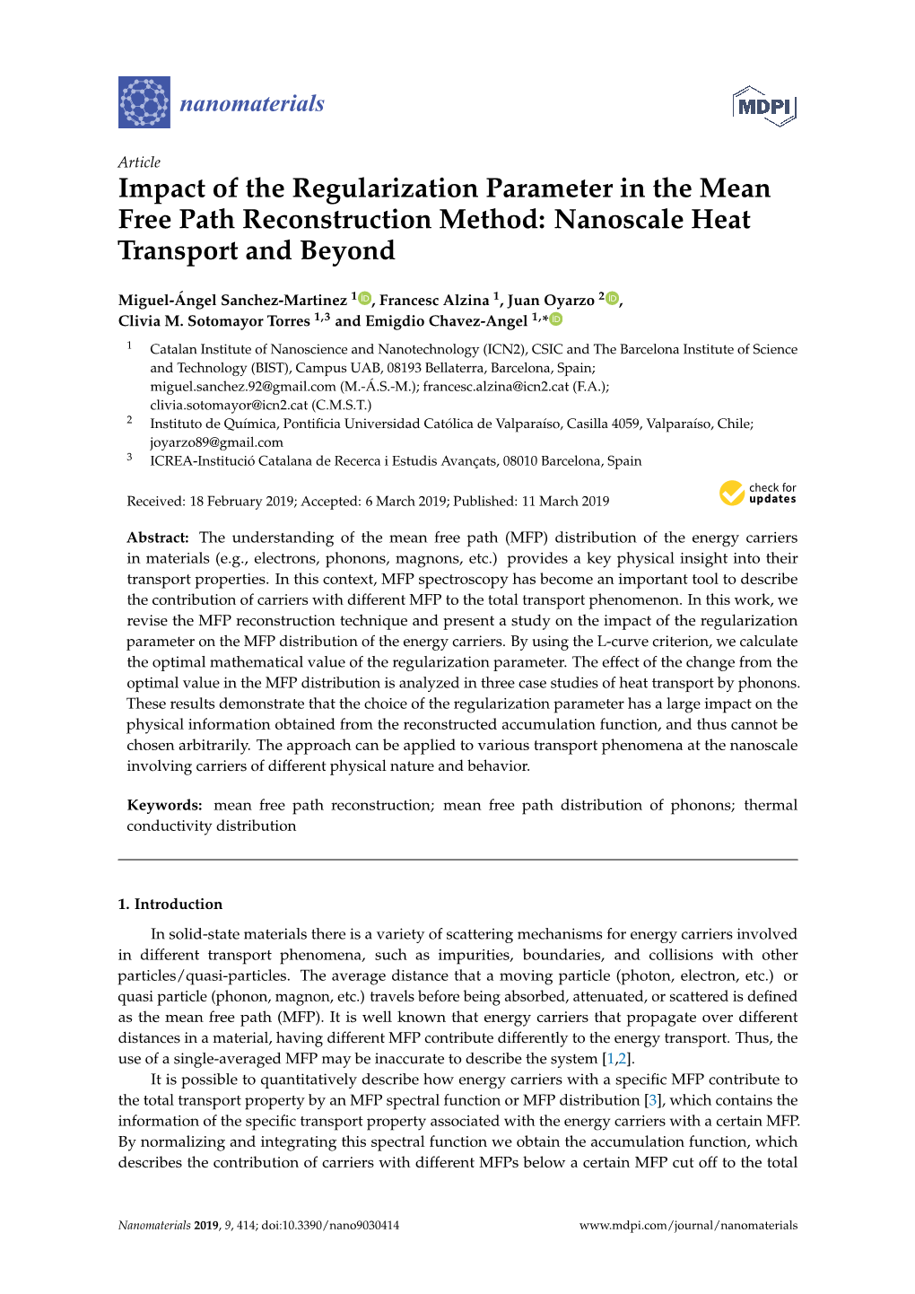 Impact of the Regularization Parameter in the Mean Free Path Reconstruction Method: Nanoscale Heat Transport and Beyond