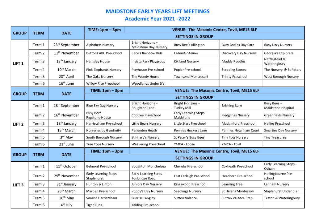 Ey Lift Meetings 2021 / 2022