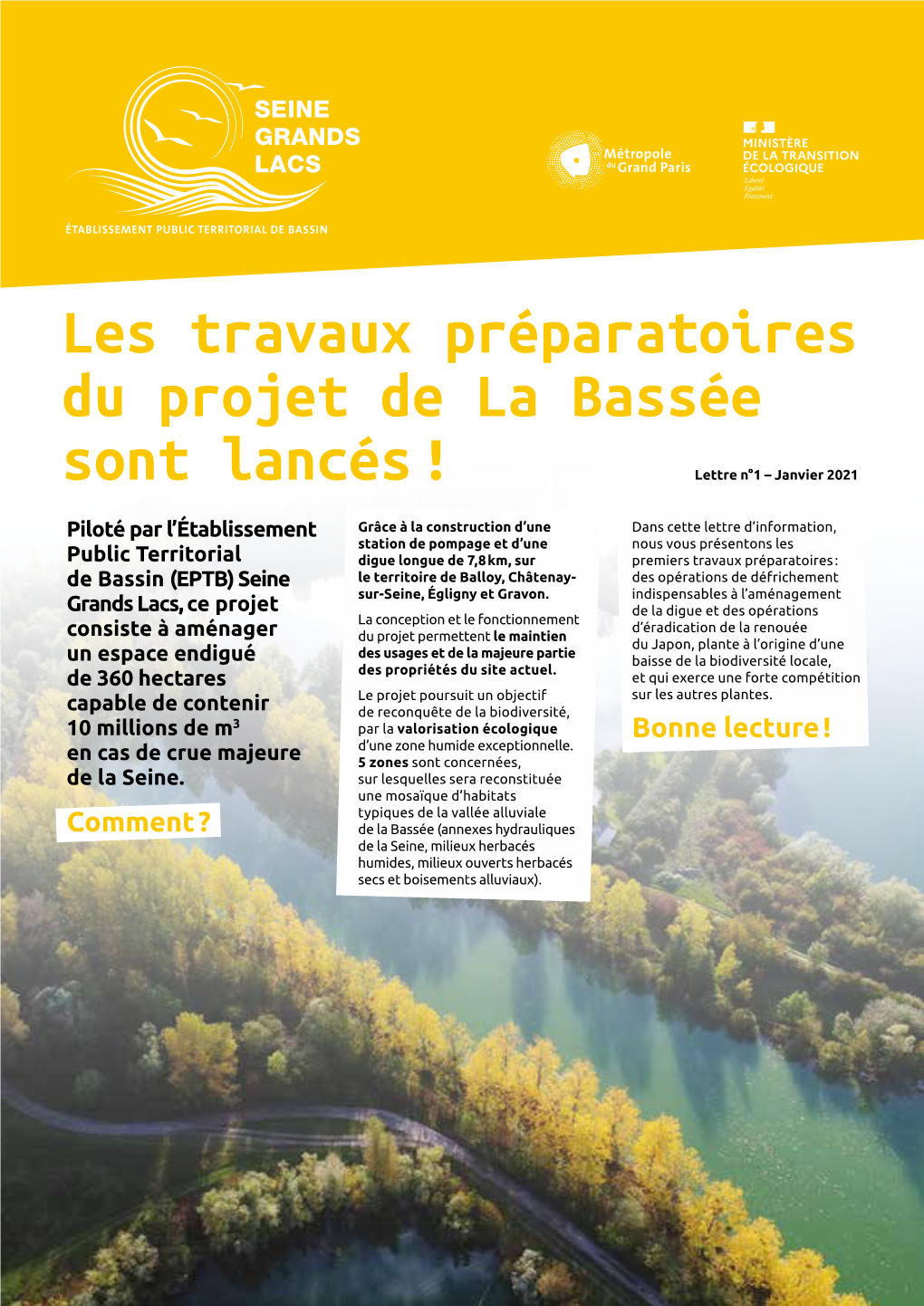 Les Travaux Préparatoires Du Projet De La Bassée Sont Lancés ! Lettre N°1 – Janvier 2021