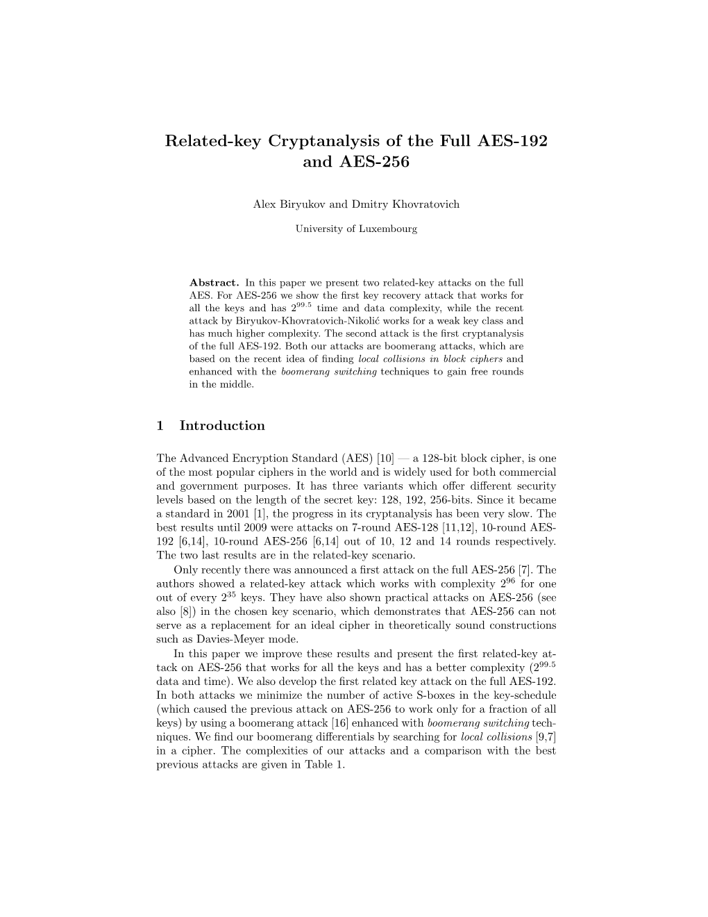 Related-Key Cryptanalysis of the Full AES-192 and AES-256