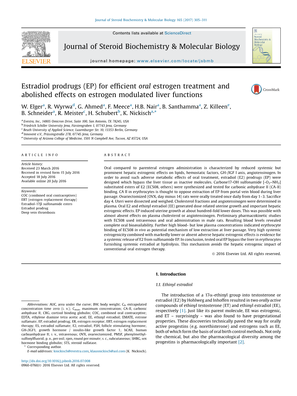 Estradiol Prodrugs (EP) for Efficient Oral Estrogen Treatment And