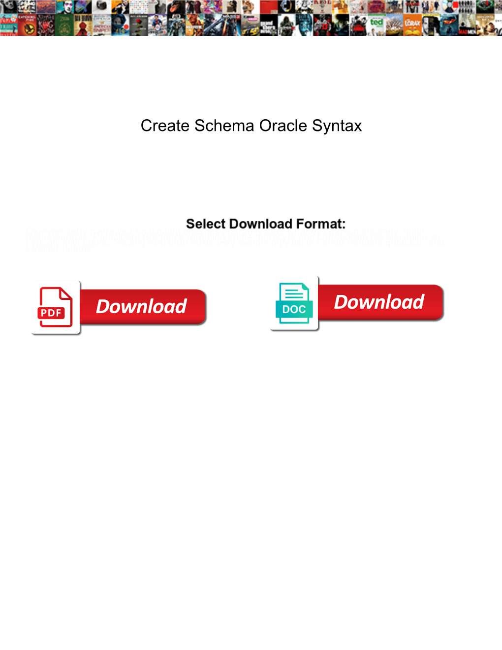Create Schema Oracle Syntax
