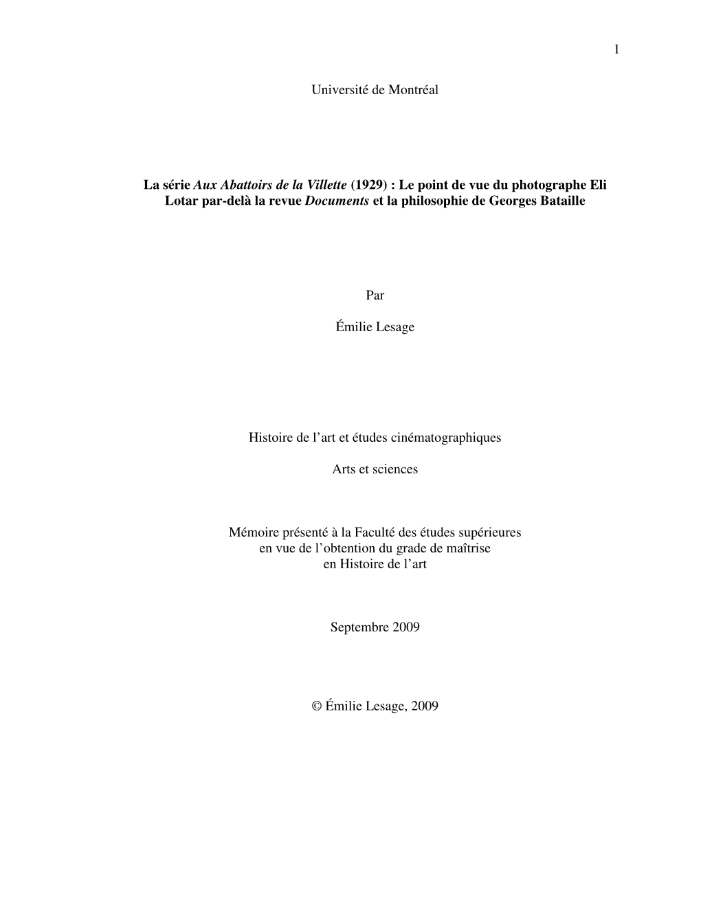 Abattoirs De La Villette (1929) : Le Point De Vue Du Photographe Eli Lotar Par-Delà La Revue Documents Et La Philosophie De Georges Bataille