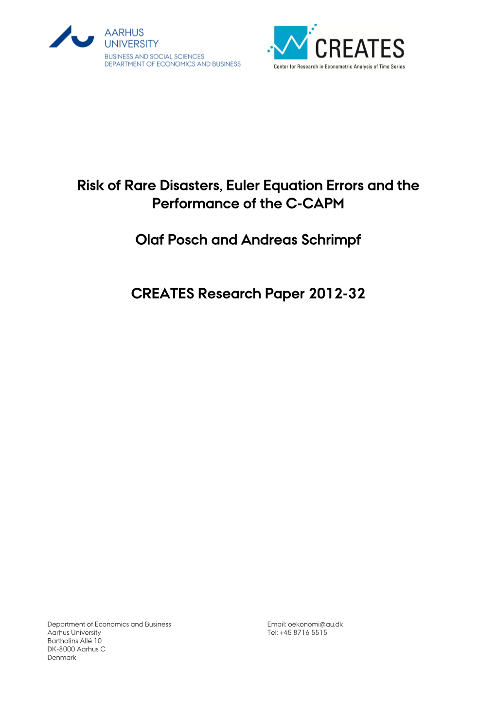Risk of Rare Disasters, Euler Equation Errors and the Performance of the C-CAPM