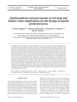 Spatial Patterns and Movements of Red King and Tanner Crabs: Implications for the Design of Marine Protected Areas
