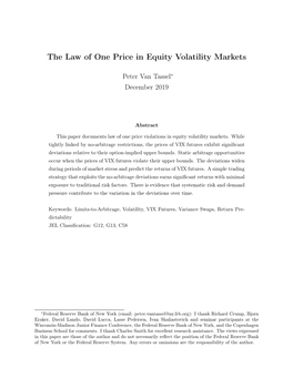 The Law of One Price in Equity Volatility Markets