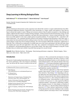 Deep Learning in Mining Biological Data