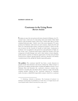 Courtesans in the Living Room (Review Article)