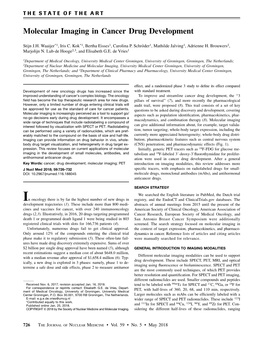 Molecular Imaging in Cancer Drug Development