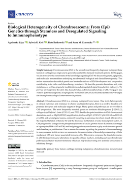 Biological Heterogeneity of Chondrosarcoma: from (Epi) Genetics Through Stemness and Deregulated Signaling to Immunophenotype
