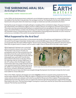 THE SHRINKING ARAL SEA: an Ecological Disaster Case Study | Water Resources Unit Studies for Our Global Future