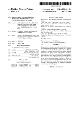 (12) United States Patent (10) Patent No.: US 6,720,289 B2 Kalra Et Al