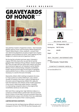 Graveyards of Honor Press Release.Indd
