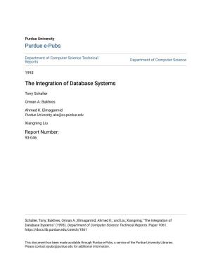 The Integration of Database Systems