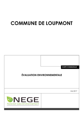 Commune De Loupmont Évaluation Environnementale