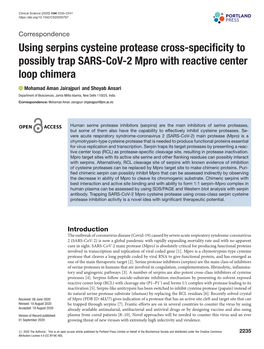 Using Serpins Cysteine Protease Cross-Specificity to Possibly Trap