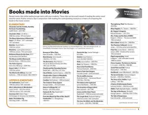 Books Made Into Movies V