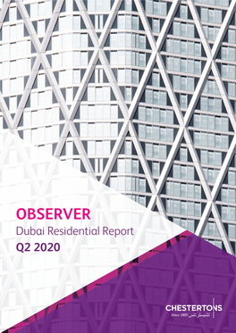 OBSERVER Dubai Residential Report Q2 2020 Market Overview