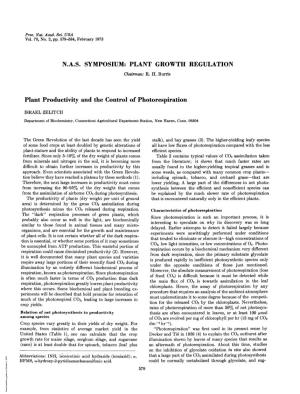 Plant Productivity and the Control of Photorespiration