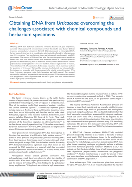 Obtaining DNA from Urticaceae: Overcoming the Challenges Associated with Chemical Compounds and Herbarium Specimens