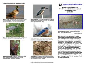 Checklist of Bird Species