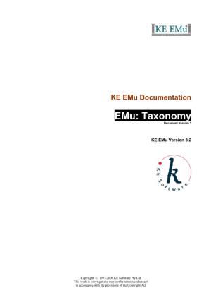 Emu: Taxonomy Document Version 1