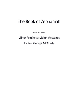 The Book of Zephaniah