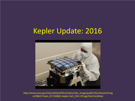 Kepler Update: 2016