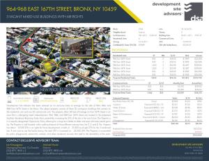 964-968 East 167Th Street, Bronx, Ny 10459 3 Vacant Mixed-Use Buildings with Air Rights