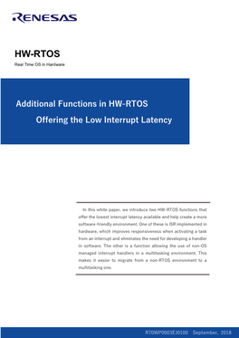 Additional Functions in HW-RTOS Offering the Low Interrupt Latency