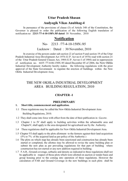 Noida Building Regulations of 2010