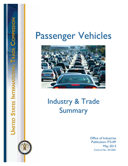 Passenger Vehicles Industry and Trade Summary