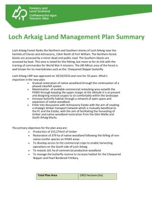 Loch Arkaig Land Management Plan Summary