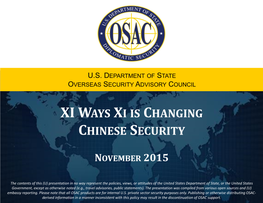 Xi Ways Xi Is Changing Chinese Security
