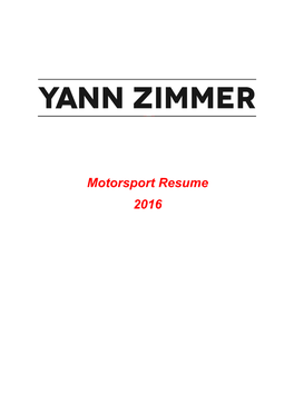 Motorsport Resume 2016