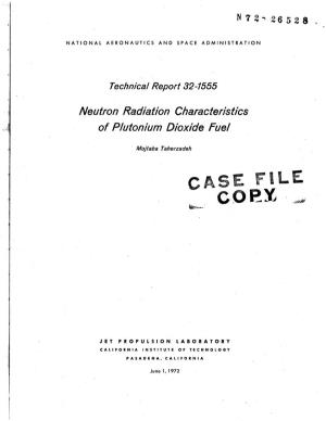 Neutron Radiation Characteristics of Plutonium Dioxide Fuel