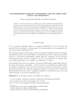 Incompressible Surfaces, Hyperbolic Volume, Heegaard Genus, And