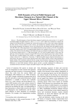 Drift Dynamics of Larval Pallid Sturgeon and Shovelnose Sturgeon in a Natural Side Channel of the Upper Missouri River, Montana