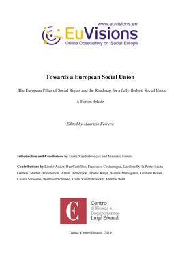 Towards a European Social Union