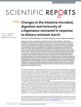 Changes in the Intestine Microbial, Digestion and Immunity Of