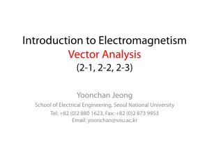 Introduction to Electromagnetism Vector Analysis (2-1, 2-2, 2-3)