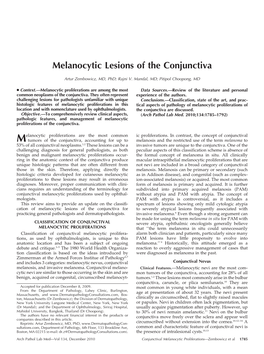 Melanocytic Lesions of the Conjunctiva